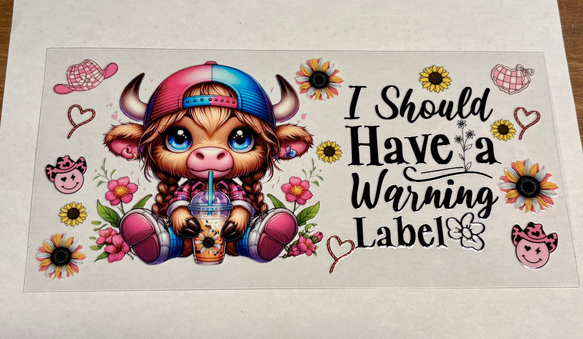 Cow Warning Label